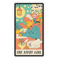 The Study Girl Tarot Card Die Cut Sticker