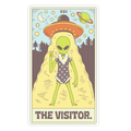 The Visitor Alien Tarot Card Die Cut Sticker