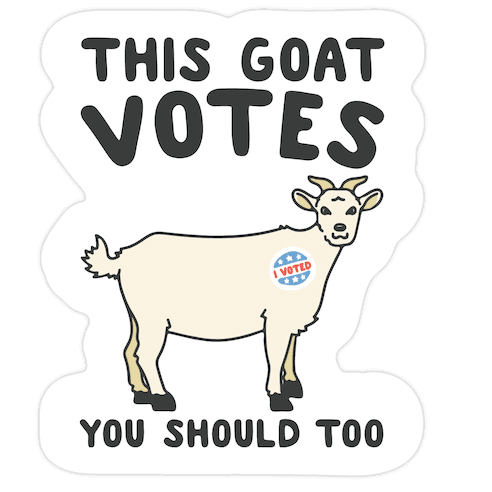 This Goat Votes Die Cut Sticker