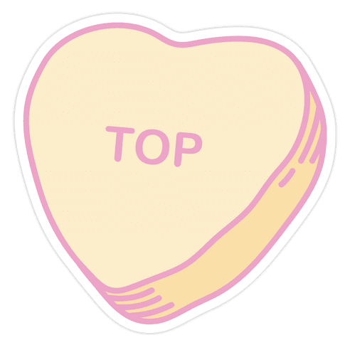 Top Candy Heart Die Cut Sticker
