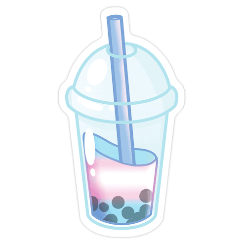 Trans Pride Bubble Tea Die Cut Sticker