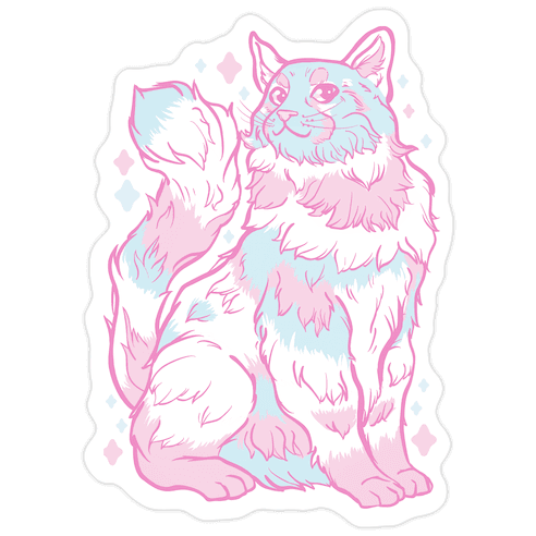 Transgender Pride Cat Die Cut Sticker