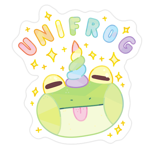 Unifrog Frog Unicorn Die Cut Sticker