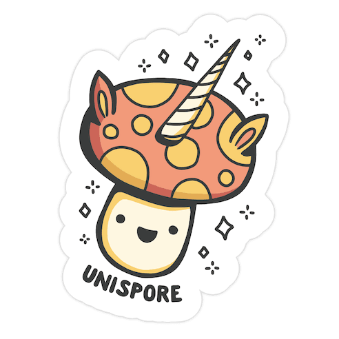 Unispore Unicorn Mushroom Die Cut Sticker