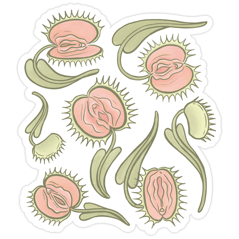 Venus Flytrap Vulvas Die Cut Sticker