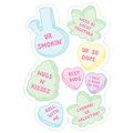 Weed Candy Hearts Pattern Die Cut Sticker