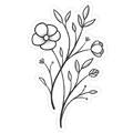Wildflower Stippled Tattoo Die Cut Sticker