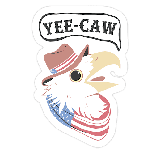 YEE-CAW American Bald Eagle Die Cut Sticker