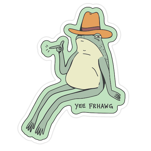 Yee Frhawg Frog Die Cut Sticker