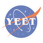 Yeet Nasa Logo Parody Die Cut Sticker