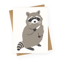 Raccoon With Knife Greeting Card