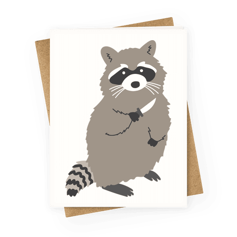 Raccoon With Knife Greeting Card