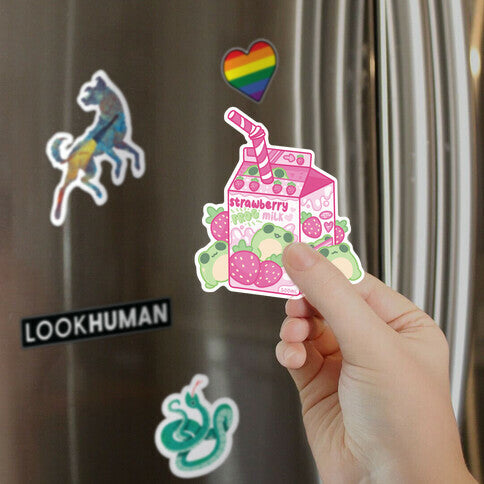 Kawaii Strawberry Frog Milk Magnet