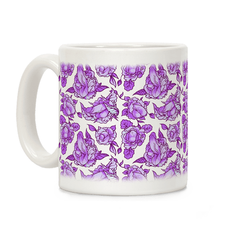 Floral Penis Purple Coffee Mug