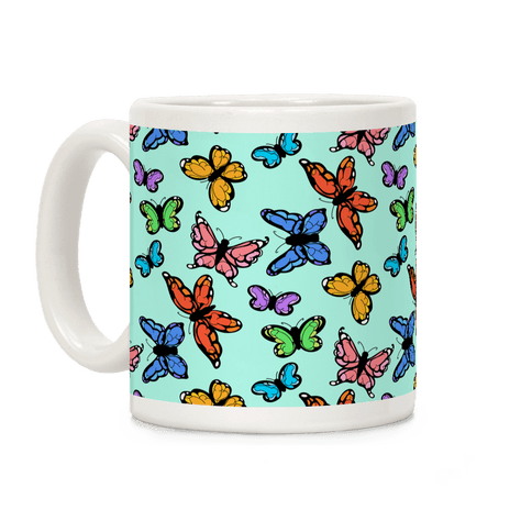 Hidden Penis Butterflies Pattern Coffee Mug