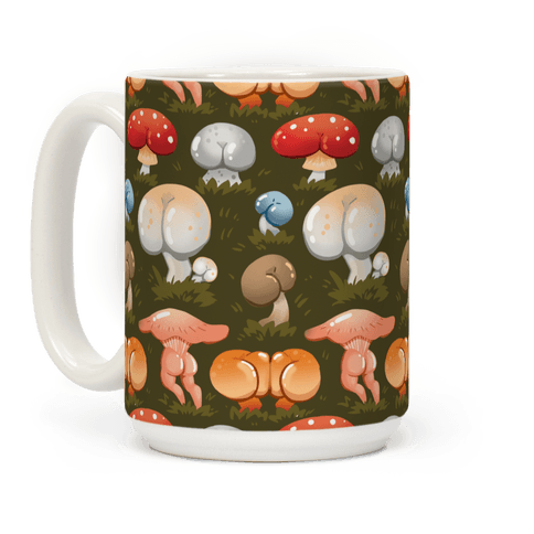 Butt Mushroom Pattern Coffee Mug