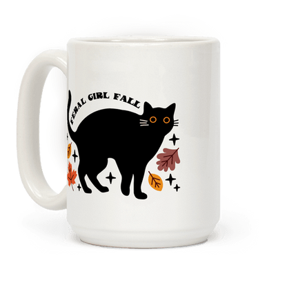 Feral Girl Fall Black Cat Coffee Mug
