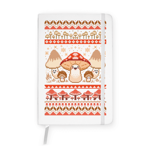 Mushroom Ugly Christmas Sweater Notebook