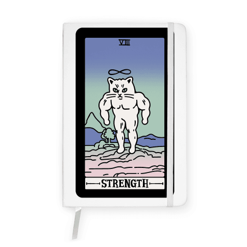 Strength Cat Meme Tarot Card Notebook