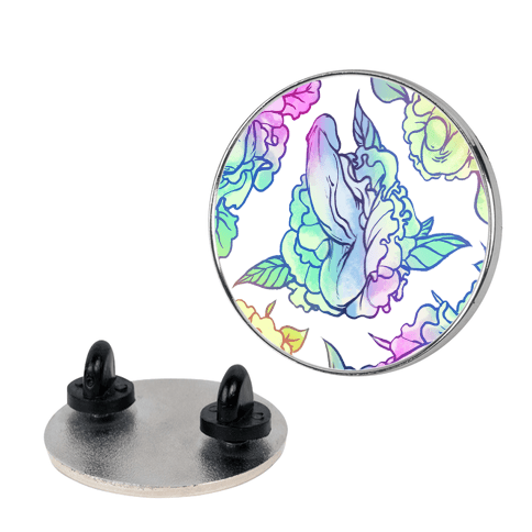 Floral Penis Rainbow Lapel Pin