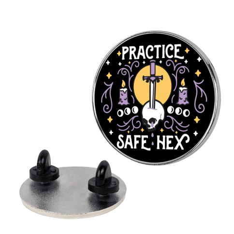 Practice Safe Hex Lapel Pin
